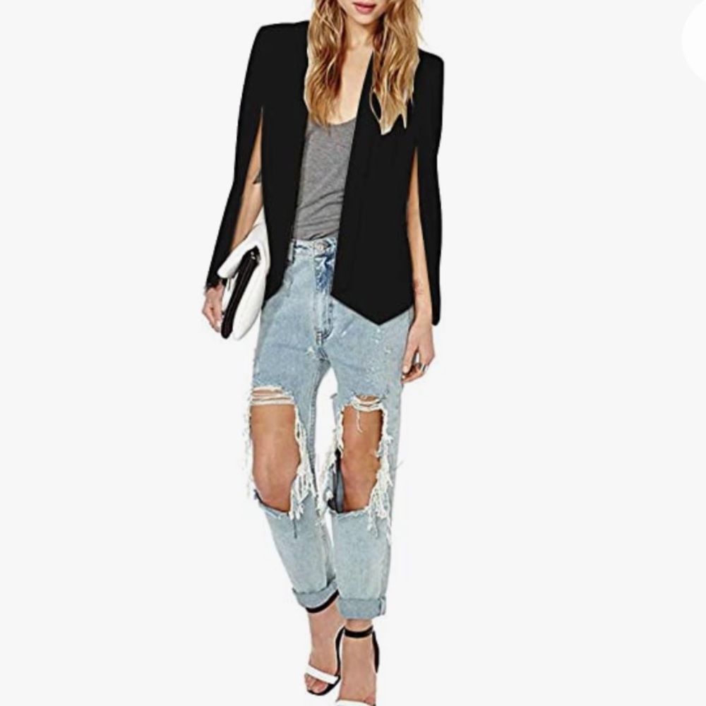 Black sleeveless blazer